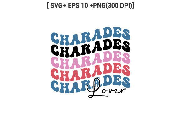 Charades Lover Indoor Game Retro SVG for Graphics & Crafts