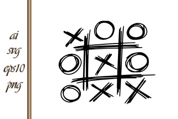Doodle Tic Tac Toe Game: Graphics & Illustrations for Branding