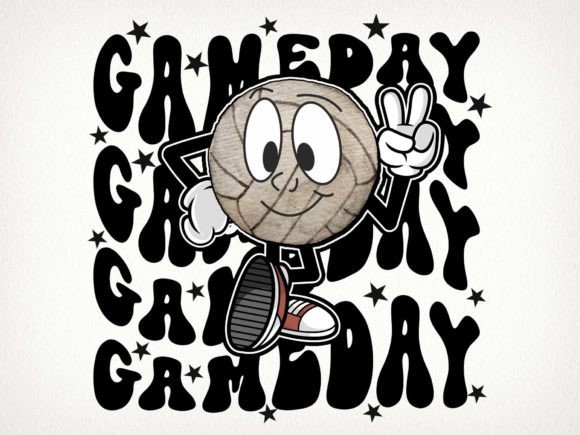 Game Day Volleyball Retro Sublimation Graphics & Crafts