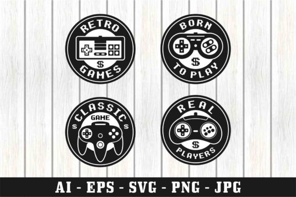 Retro Game Vector Design Stamp Logo Review