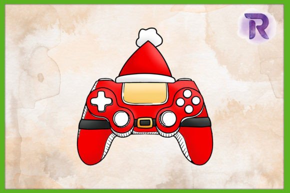 Santa Game Controller Christmas PNG for Graphics & Crafts