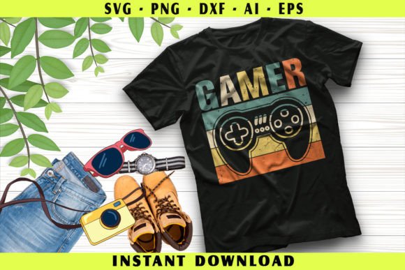 Vintage Retro Gamer Video Game Player: A Graphics & Crafts Review